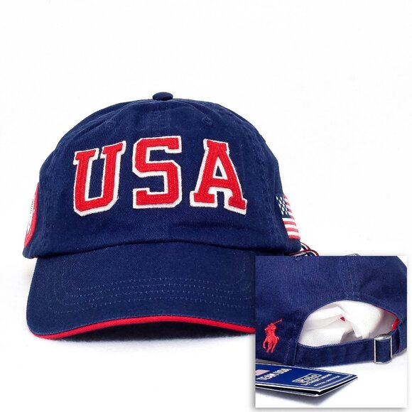 Polo Ralph Lauren Hat Blue Olympics Team USA 2024 Flag NWT